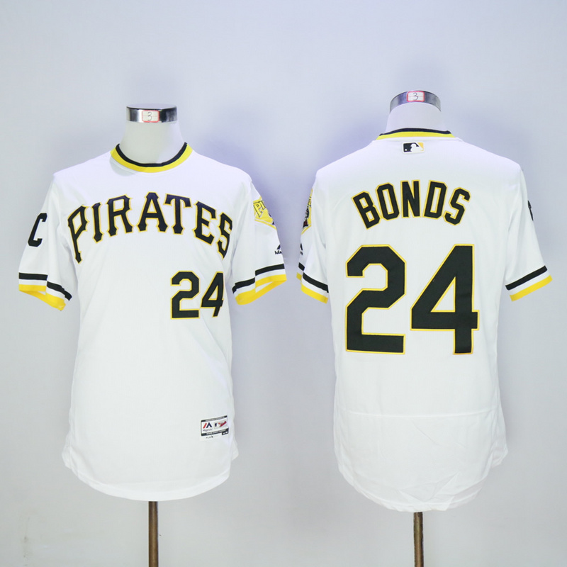 Men Pittsburgh Pirates 24 Bonds White Elite MLB Jerseys